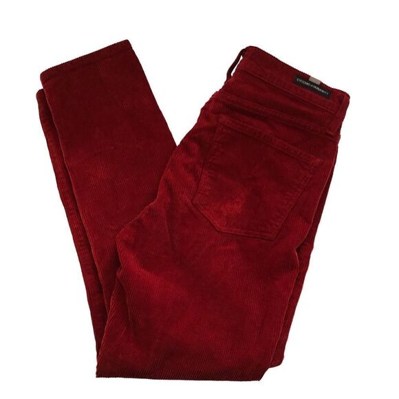 Citizens of Humanity Anthro Olivia Petite High Rise Slim Ankle Cord Size 27 Ruby - Picture 3 of 11
